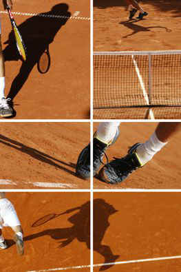 Beine eines Tennisspielers